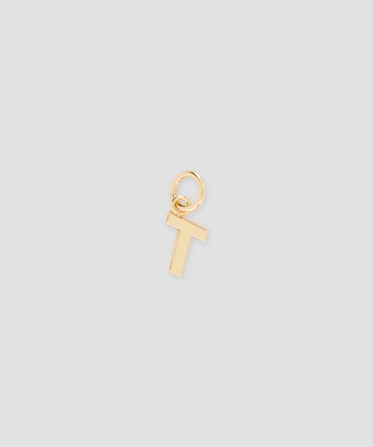 Brass Letter T Charm