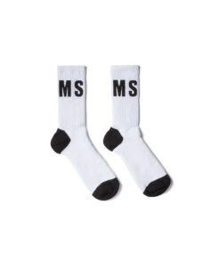 Plain-coloured Socks With Contrasting Toe And Heel And Vertical Logo