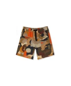 Poplin Cotton Shorts With "Geo Camo" Print