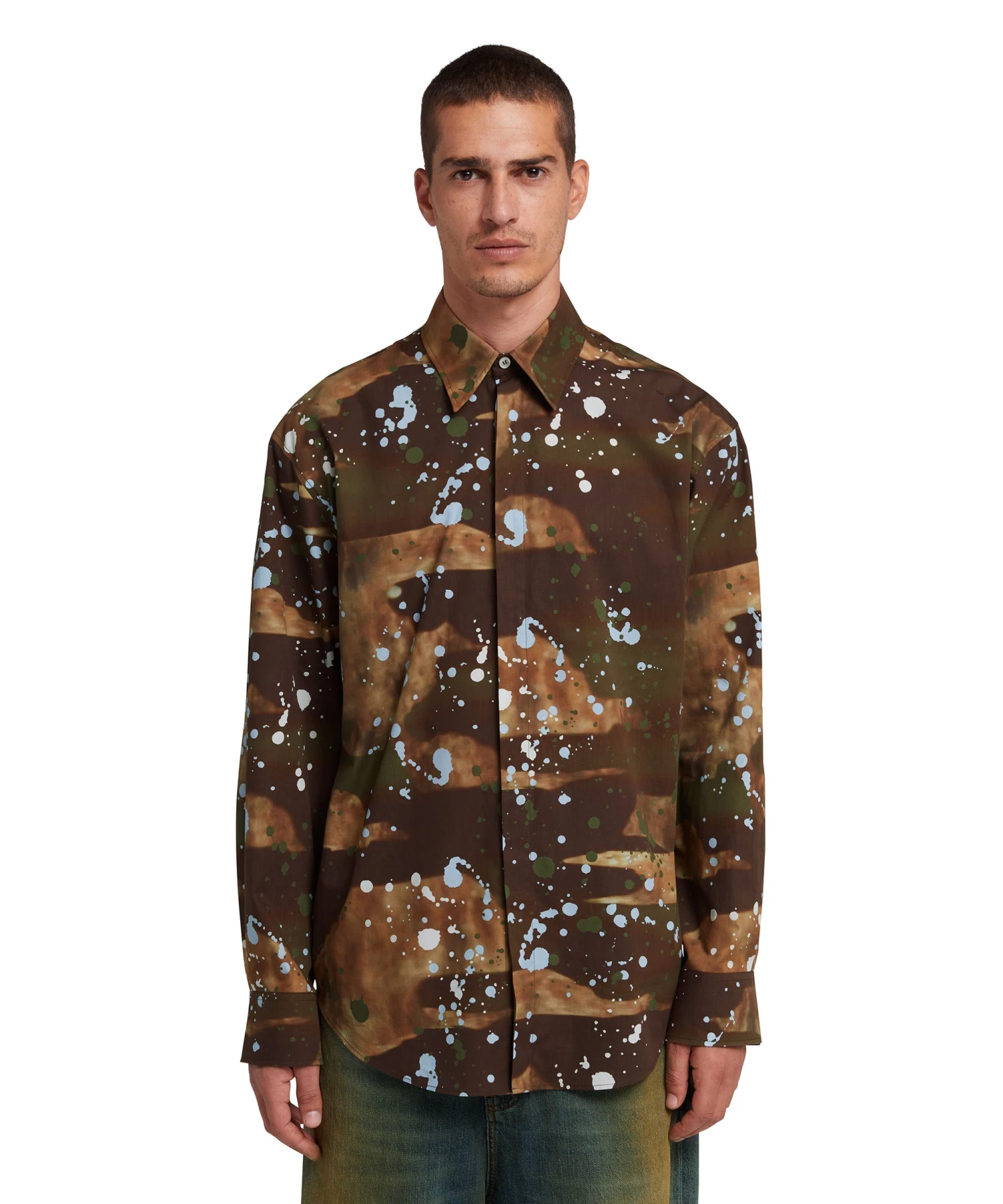Poplin Shirt With "dripping Camo" Print - Image 2