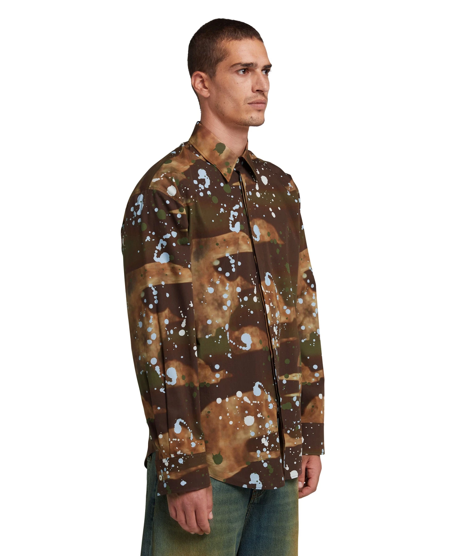 Poplin Shirt With "dripping Camo" Print - Image 4