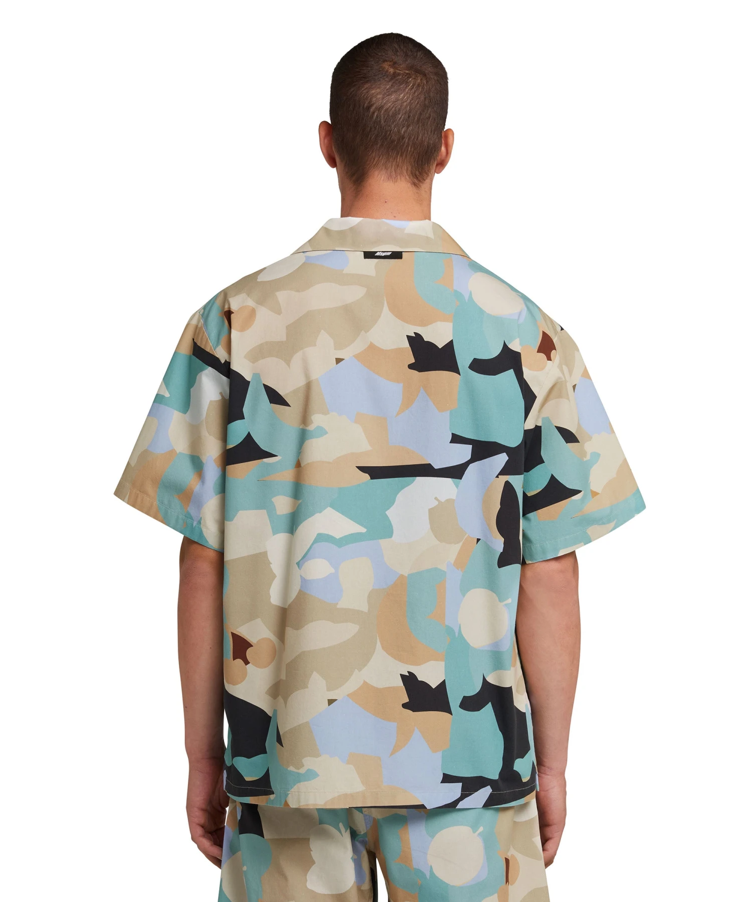 Poplin Bowling Shirt With "geo Camo" Print - Image 3