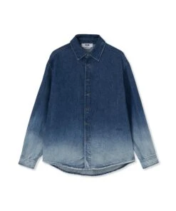 Blue Denim Shirt With Faded Treatment