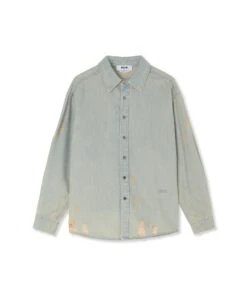Light Denim Shirt With Breaks