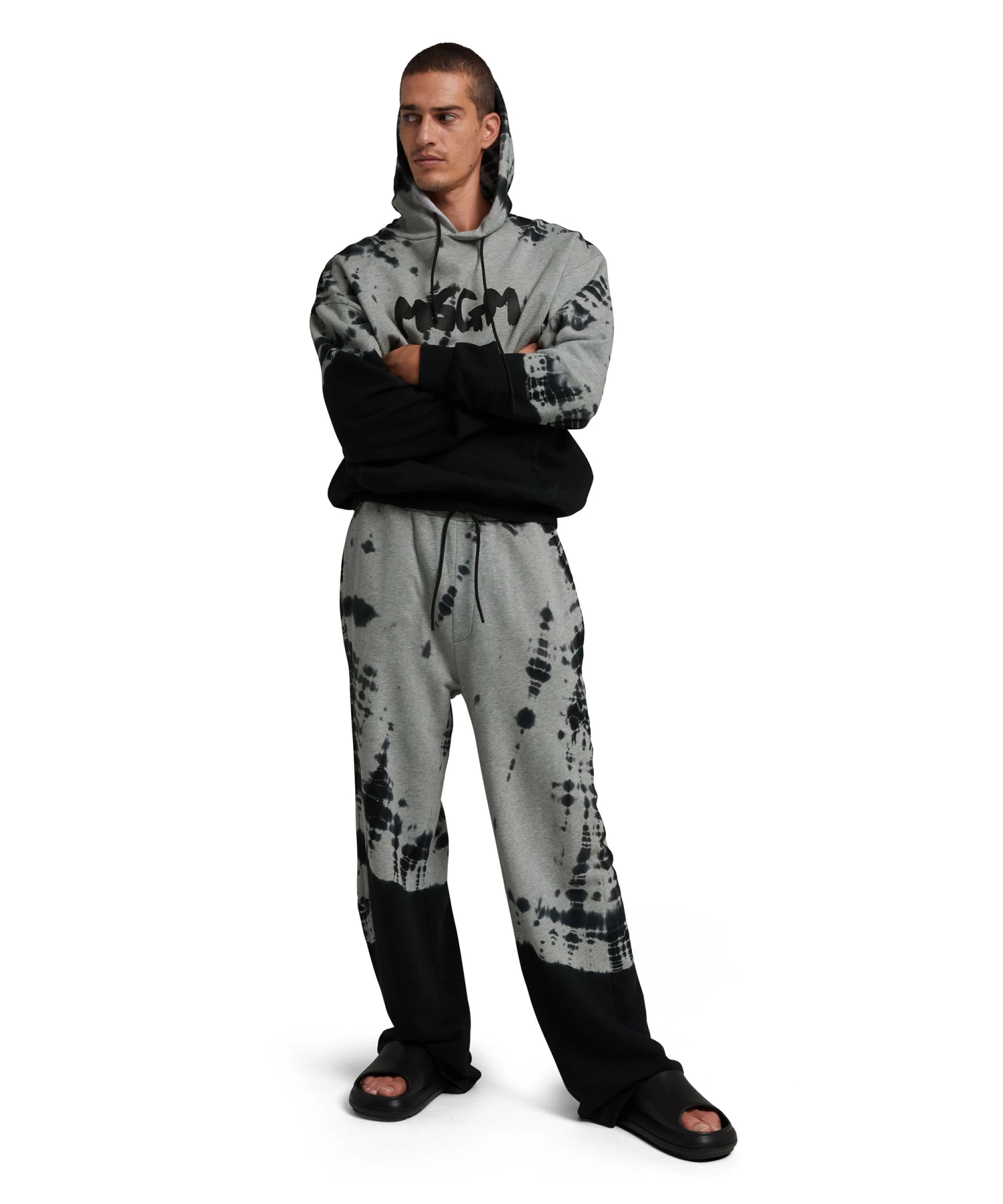 Hooded Sweatshirt With New Brushstroke Logo And Tie-dye Treatment - Image 5