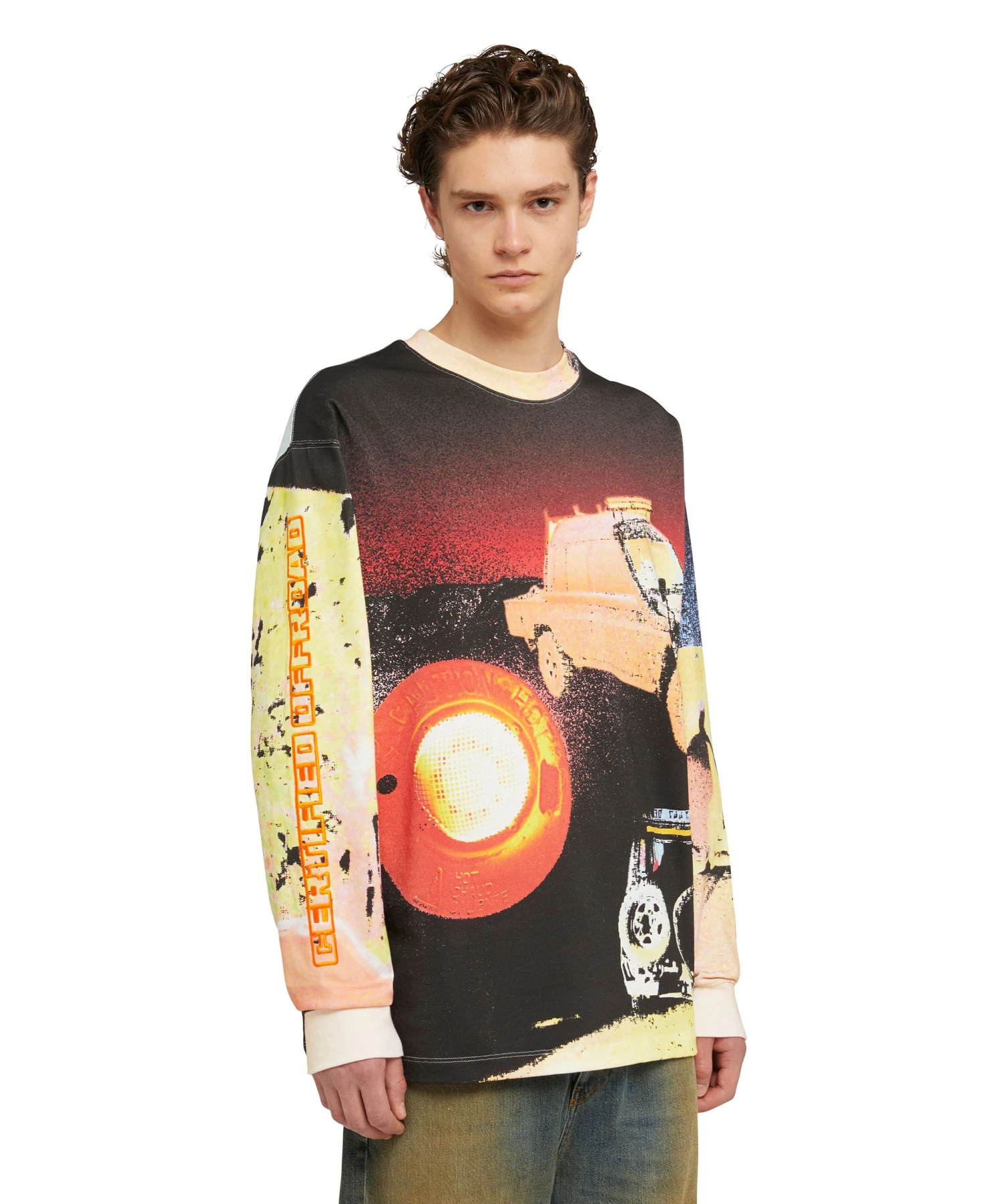 T-Shirt With Allover "Tanzanian Gaze Glitch" Print - Image 4