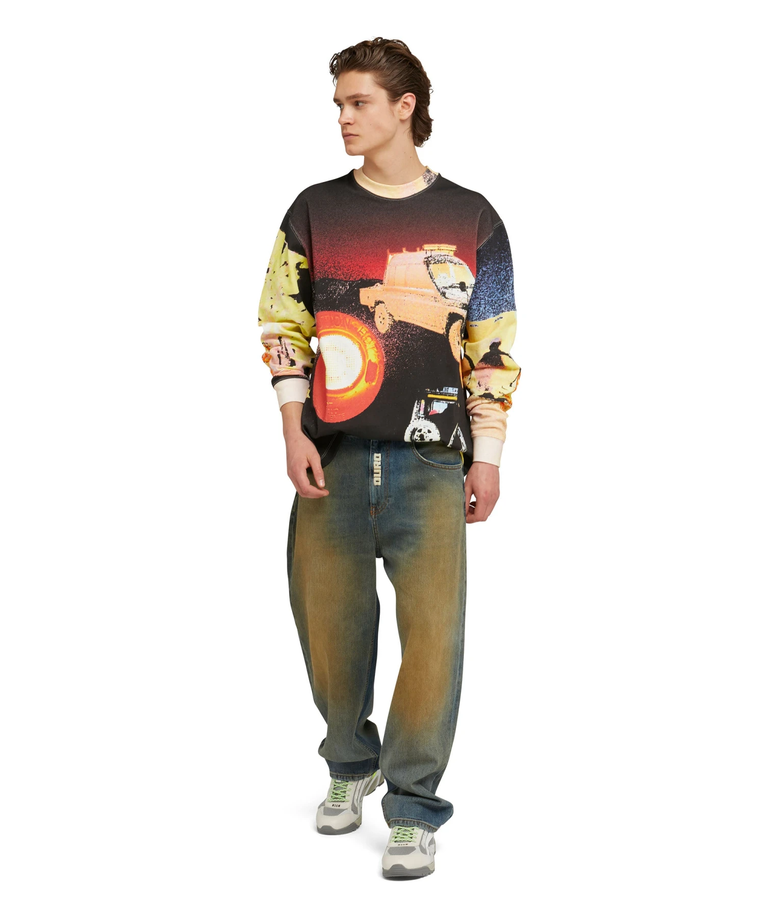 T-Shirt With Allover "Tanzanian Gaze Glitch" Print - Image 5