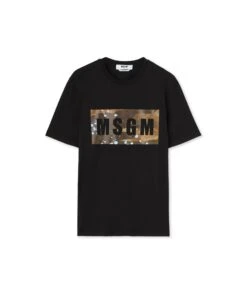 T-Shirt With Box Logo Camo Graphic
