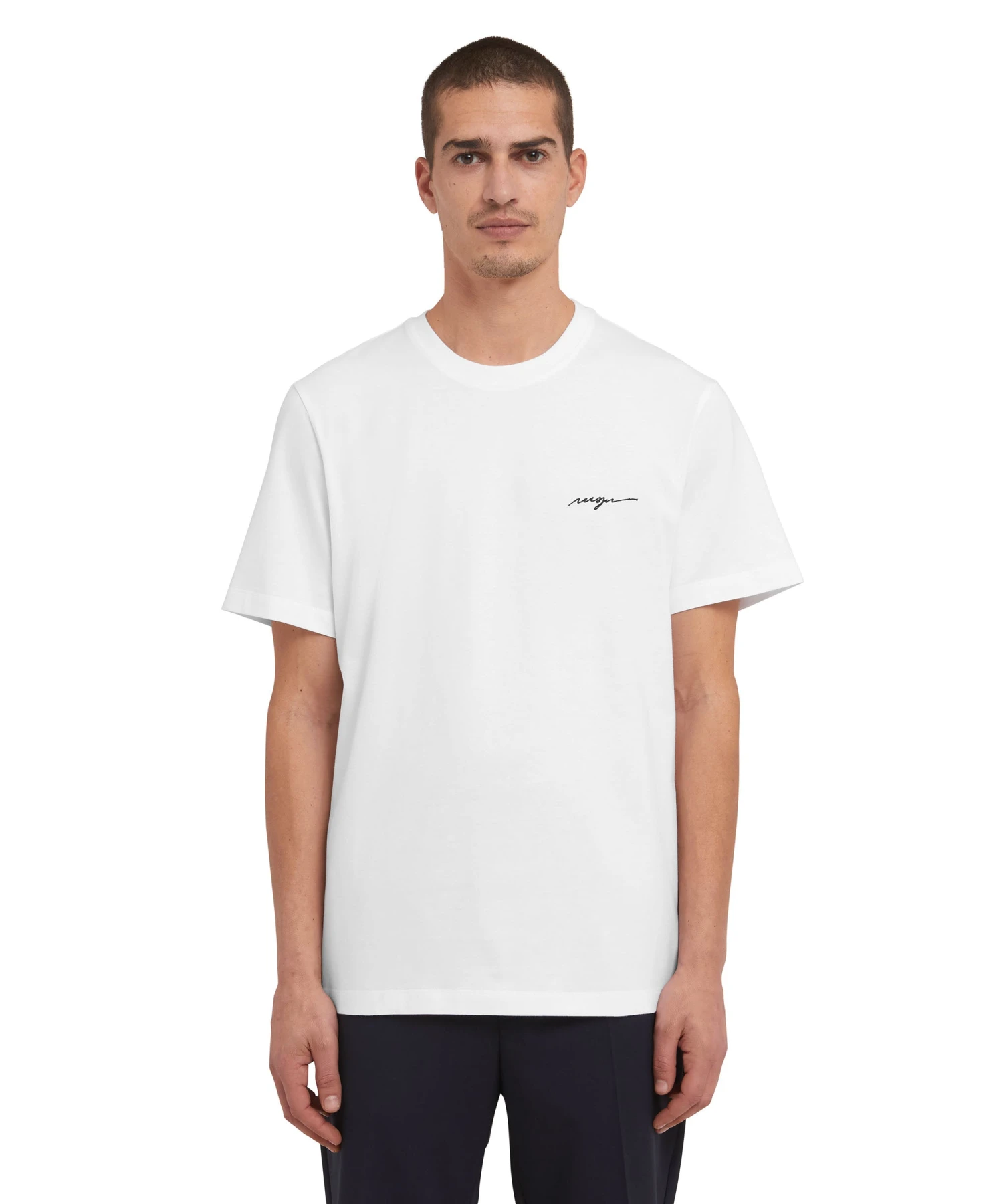 T-Shirt With Embroidered Cursive Logo - Image 2