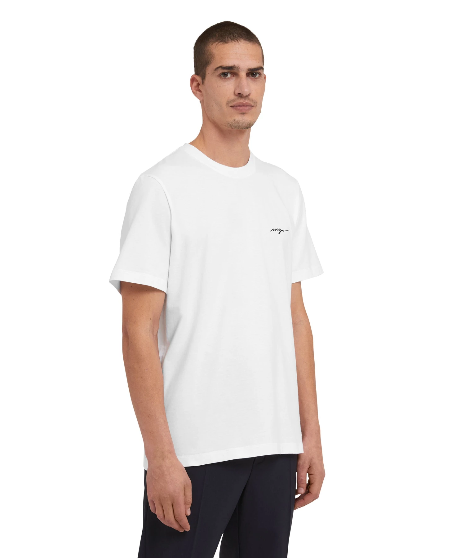 T-Shirt With Embroidered Cursive Logo - Image 4