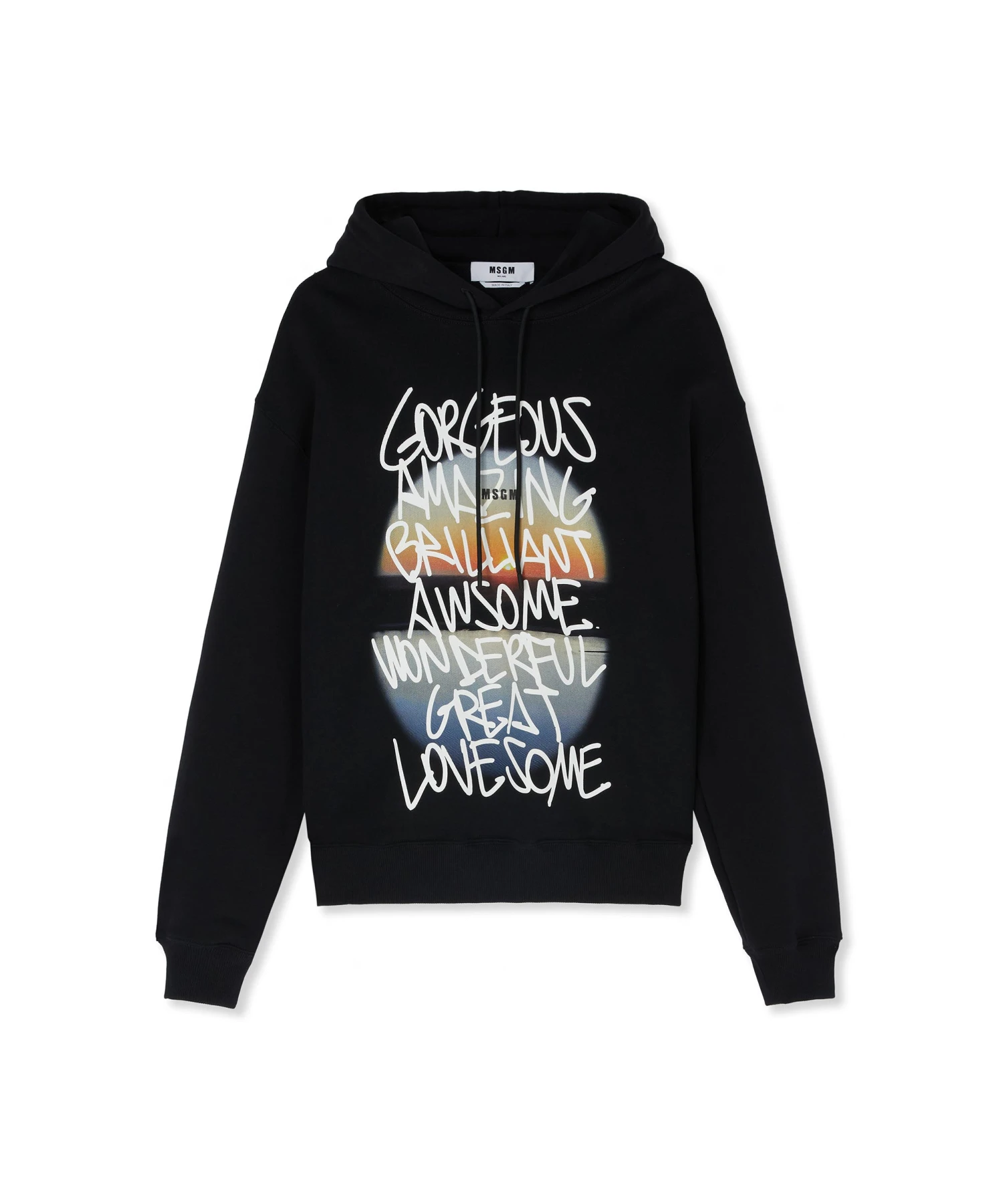 Hooded Sweatshirt With "Gorgeous Amazing Awesome Sunset" Graphic