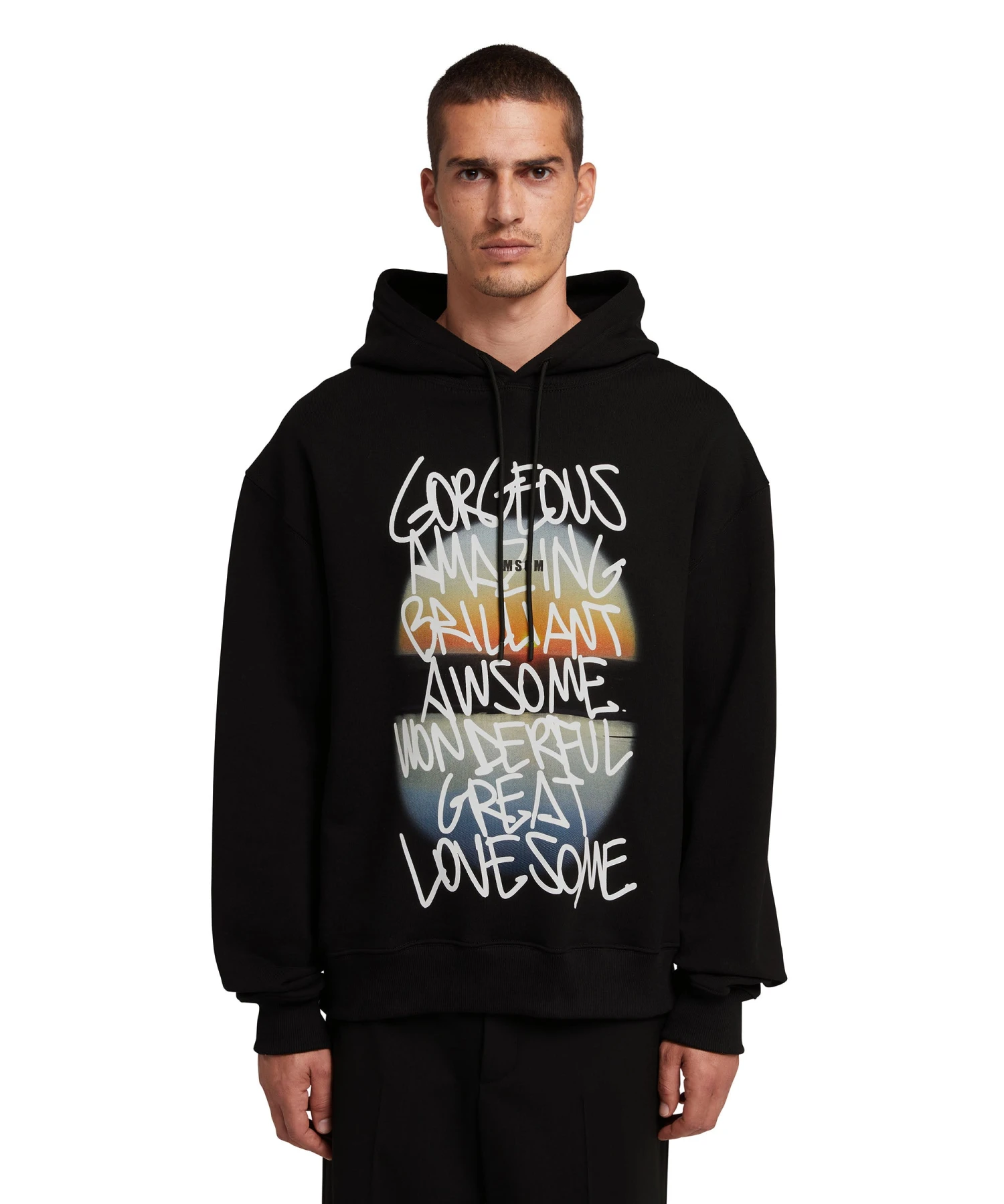 Hooded Sweatshirt With "Gorgeous Amazing Awesome Sunset" Graphic - Image 2