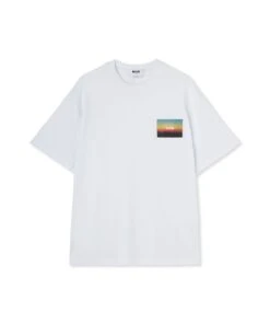 T-Shirt With Applied "sunset"patch