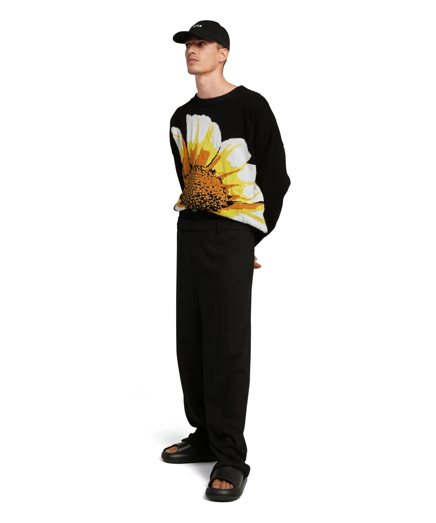 Crewneck Shirt With Large Jacquard Daisy - Image 5