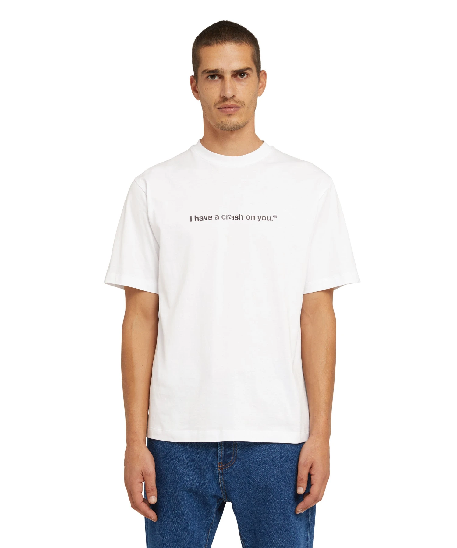 Cotton T-shirt With Crash Quote - Image 2