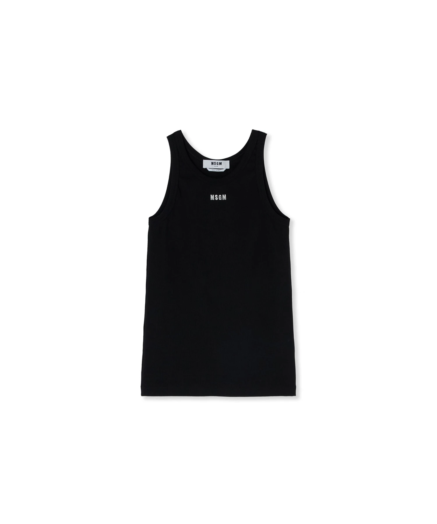 Ribbed Jersey Tank Top With Embroidered Logo