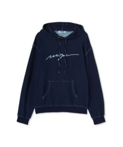 Hooded Sweatshirt With Embroidered Cursive Logo