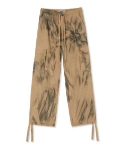 Ripstop Cotton Cargo Pants With Tie-dye Treatment
