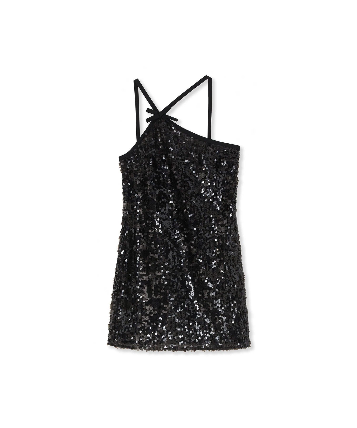 Sequined Dress With Asymmetrical Collar