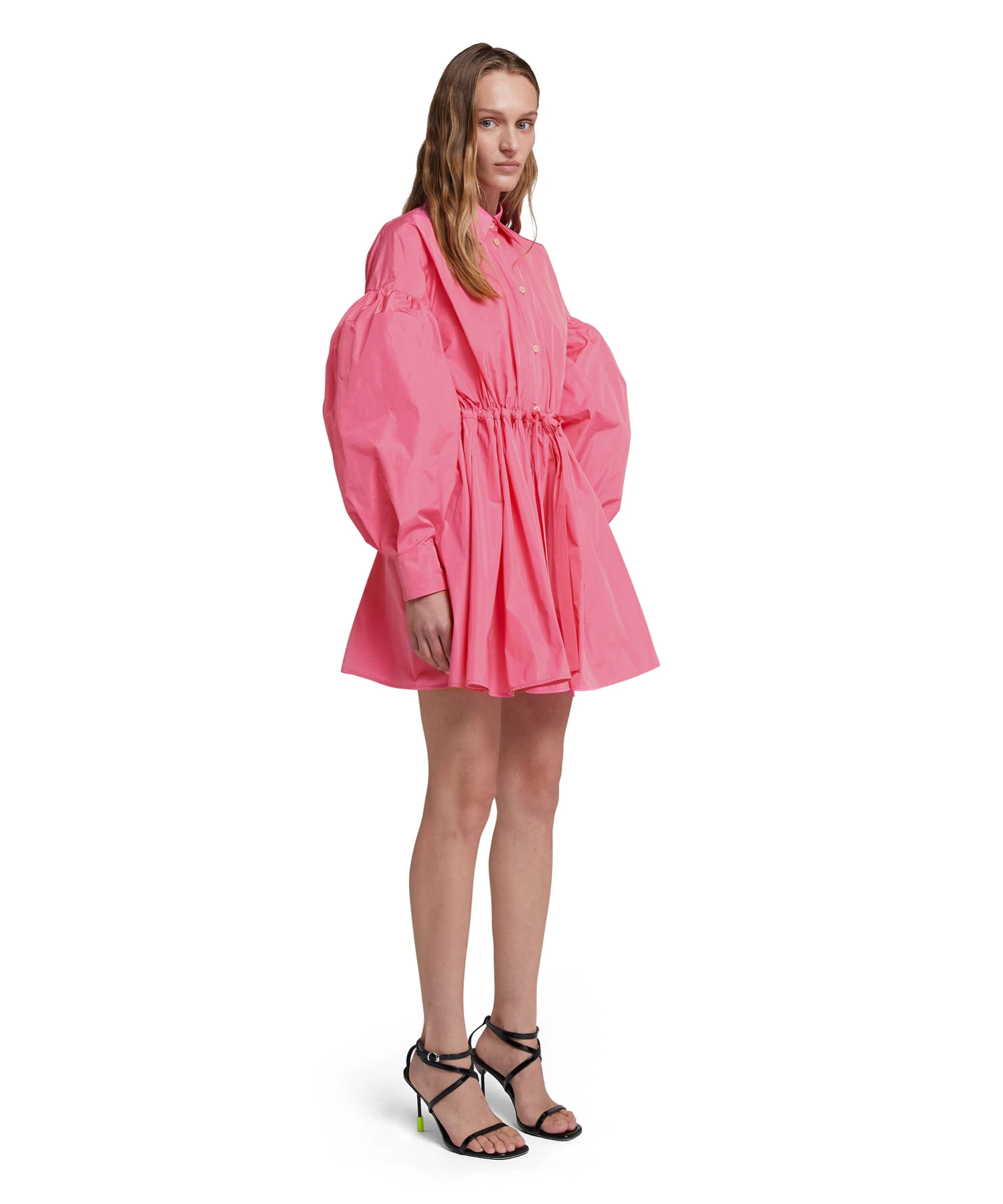 Taffetà Short Dress With Adjustable Waistline - Image 4