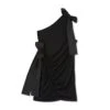 One-shoulder Short Dress In Jersey With Taffeta Bows
