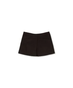 Gabardine Cotton Wrap-effect Shorts