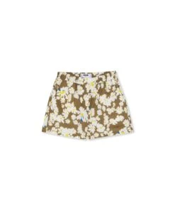 Daisy Print Poplin Shorts