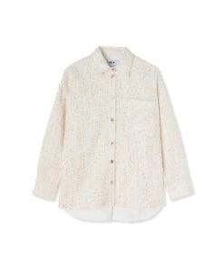 Multicolor Tweed Shirt With Pockets