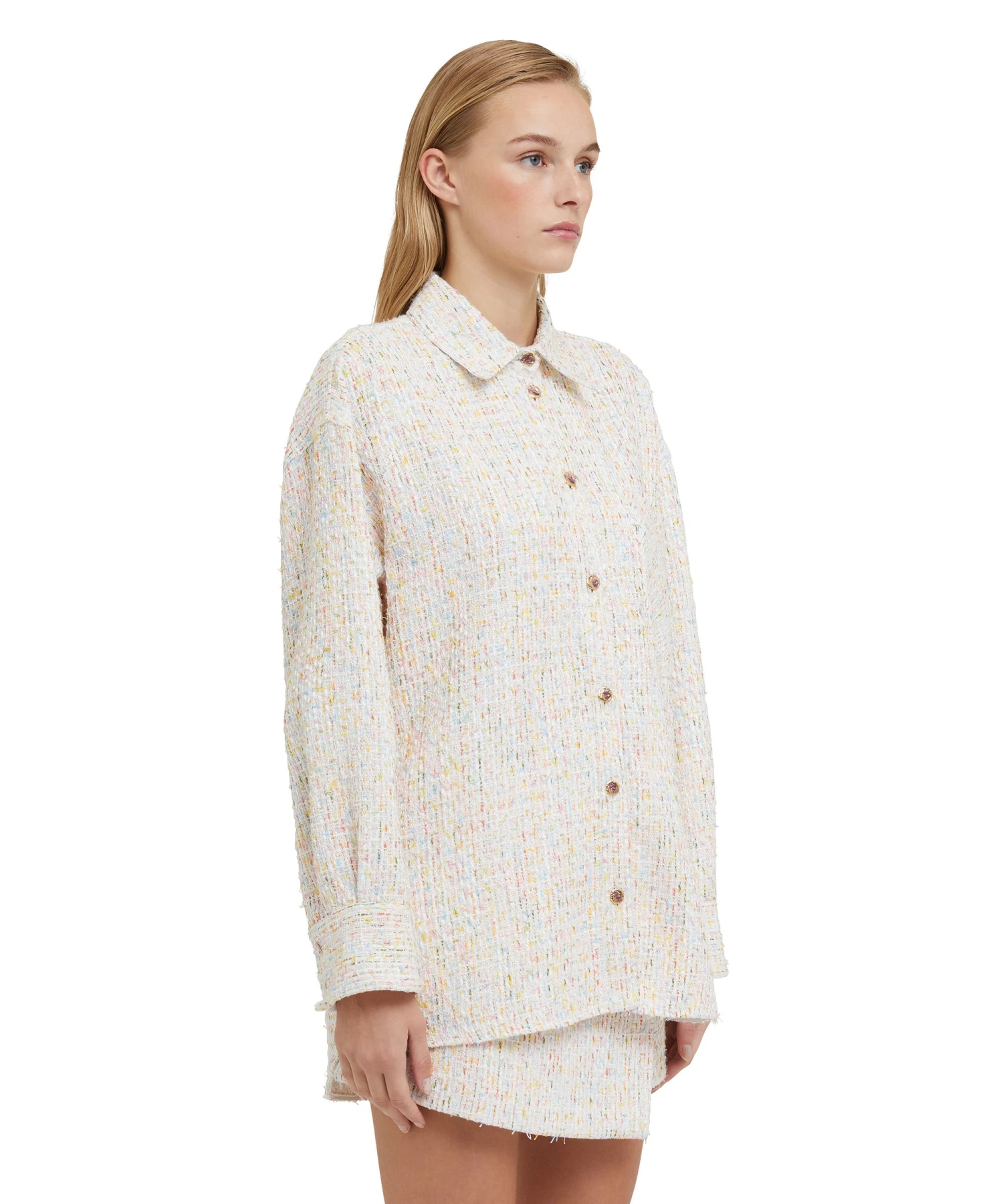 Multicolor Tweed Shirt With Pockets - Image 4