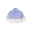Poplin Short Sleeve Crop Shirt With Faded Treatment
