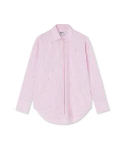 Poplin Shirt With Rhinestone Application