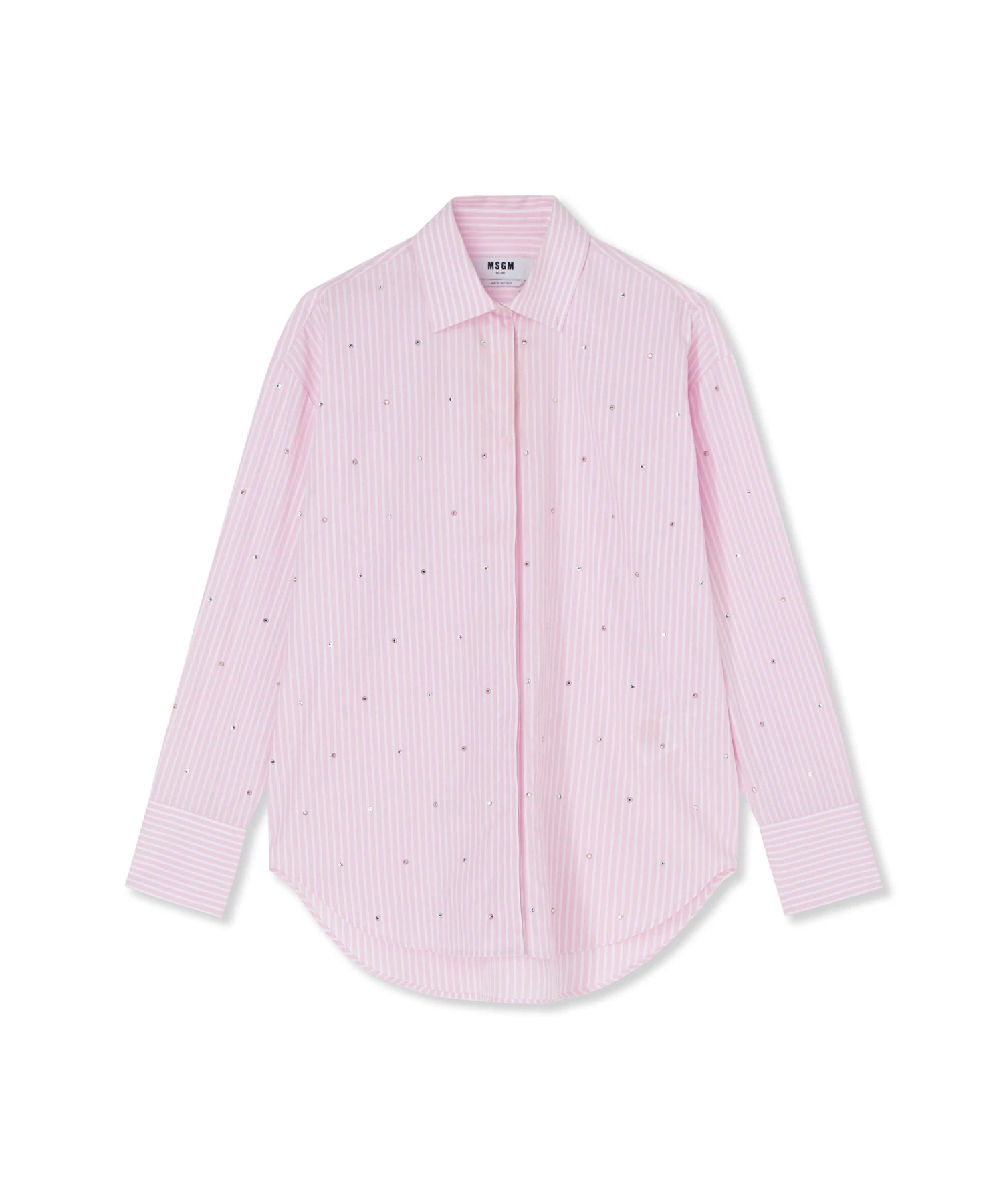 Poplin Shirt With Rhinestone Application