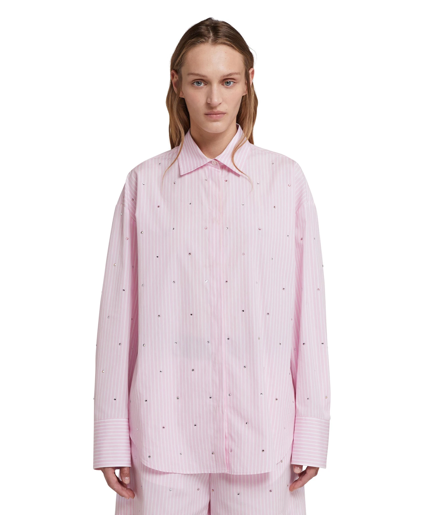 Poplin Shirt With Rhinestone Application - Image 2