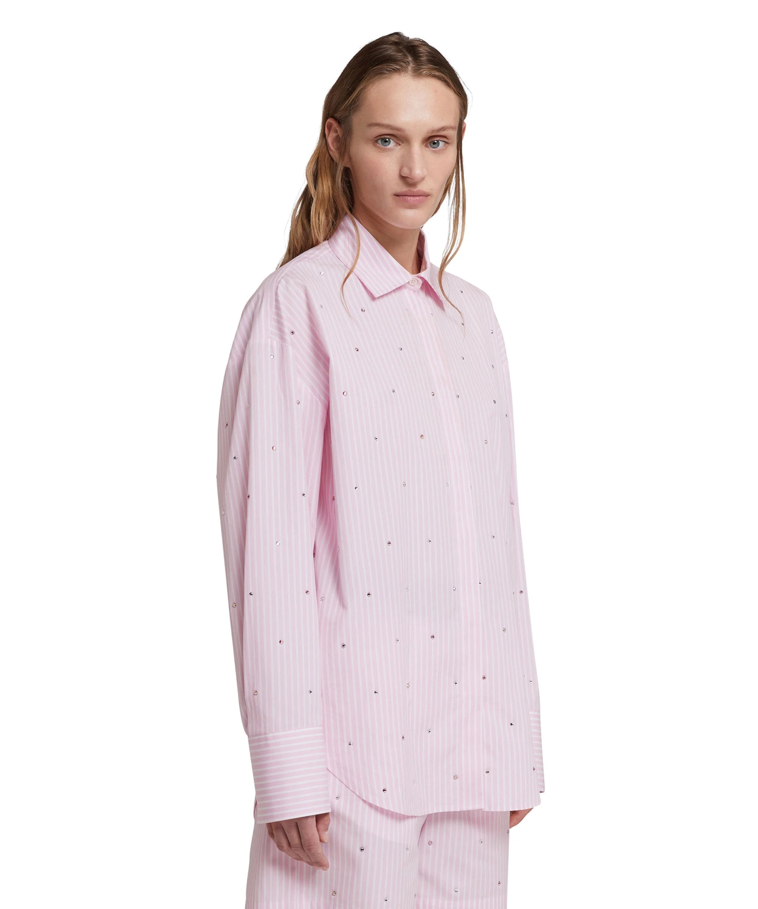 Poplin Shirt With Rhinestone Application - Image 4