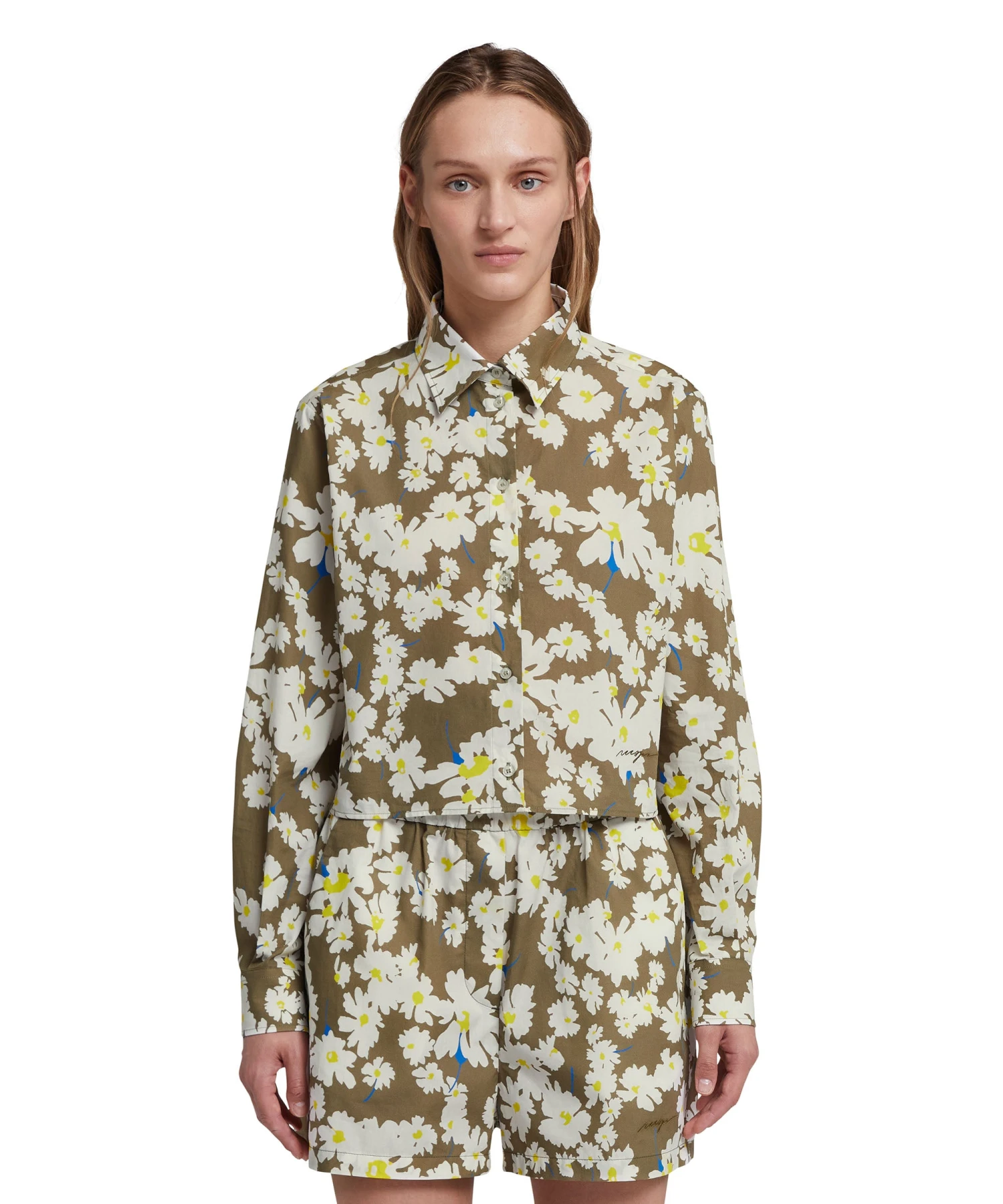 Poplincrop Shirt With Daisy Print - Image 2