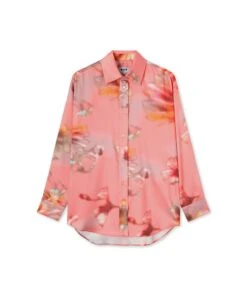 Fluid Fabric Shirt With"Desert Flowers" Print