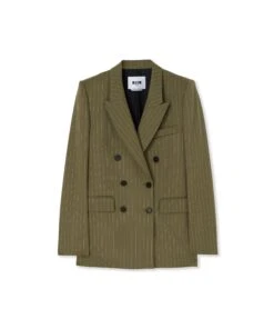 Fresh Wool Pinstripe Double-breasted Jacket