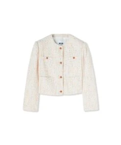 Multicolor Tweed Short Jacket Withpockets