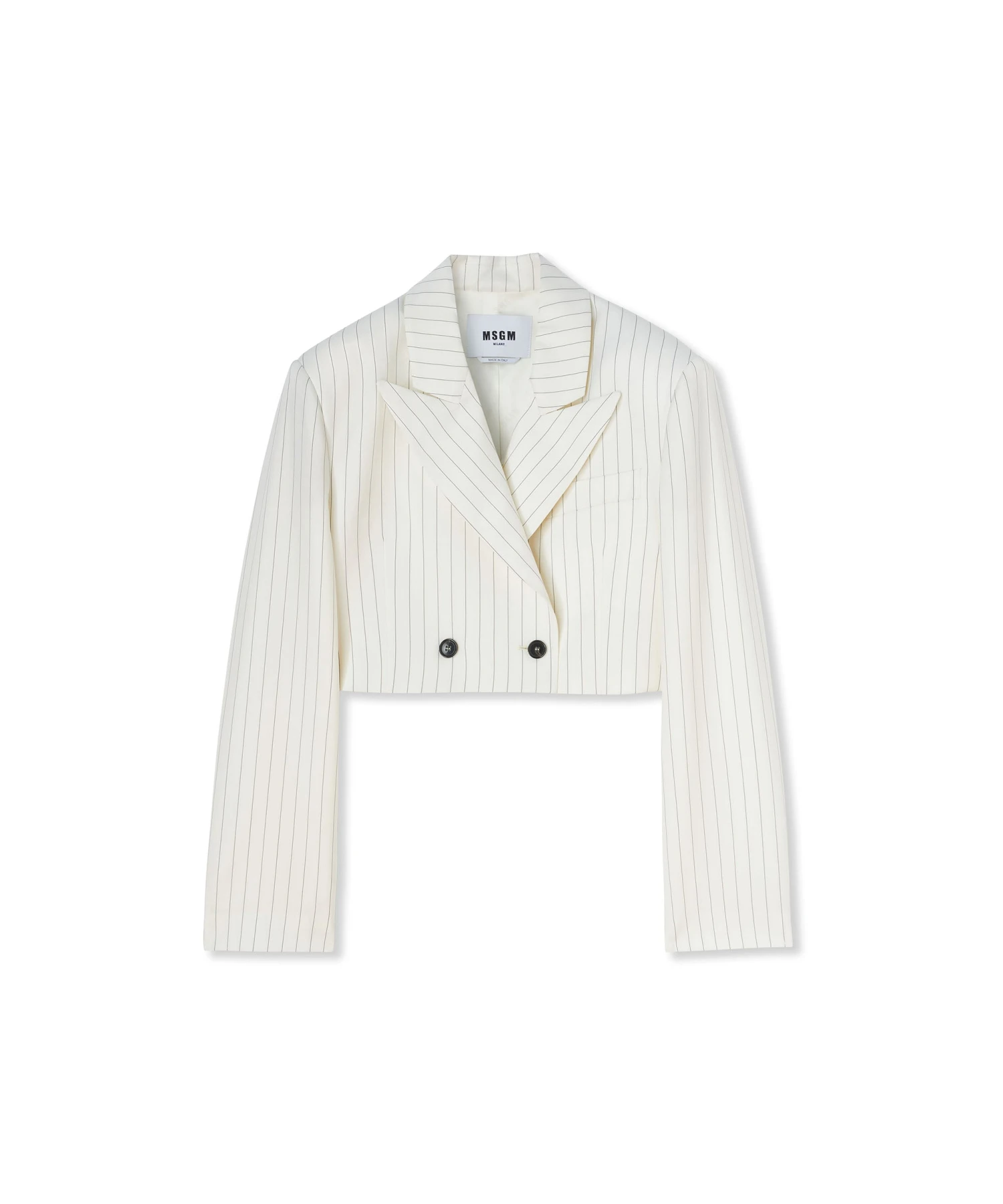 Fresh Wool Pinstripe Crop Jacket