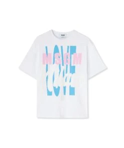 T-Shirt With "MSGM Love Milano" Graphic