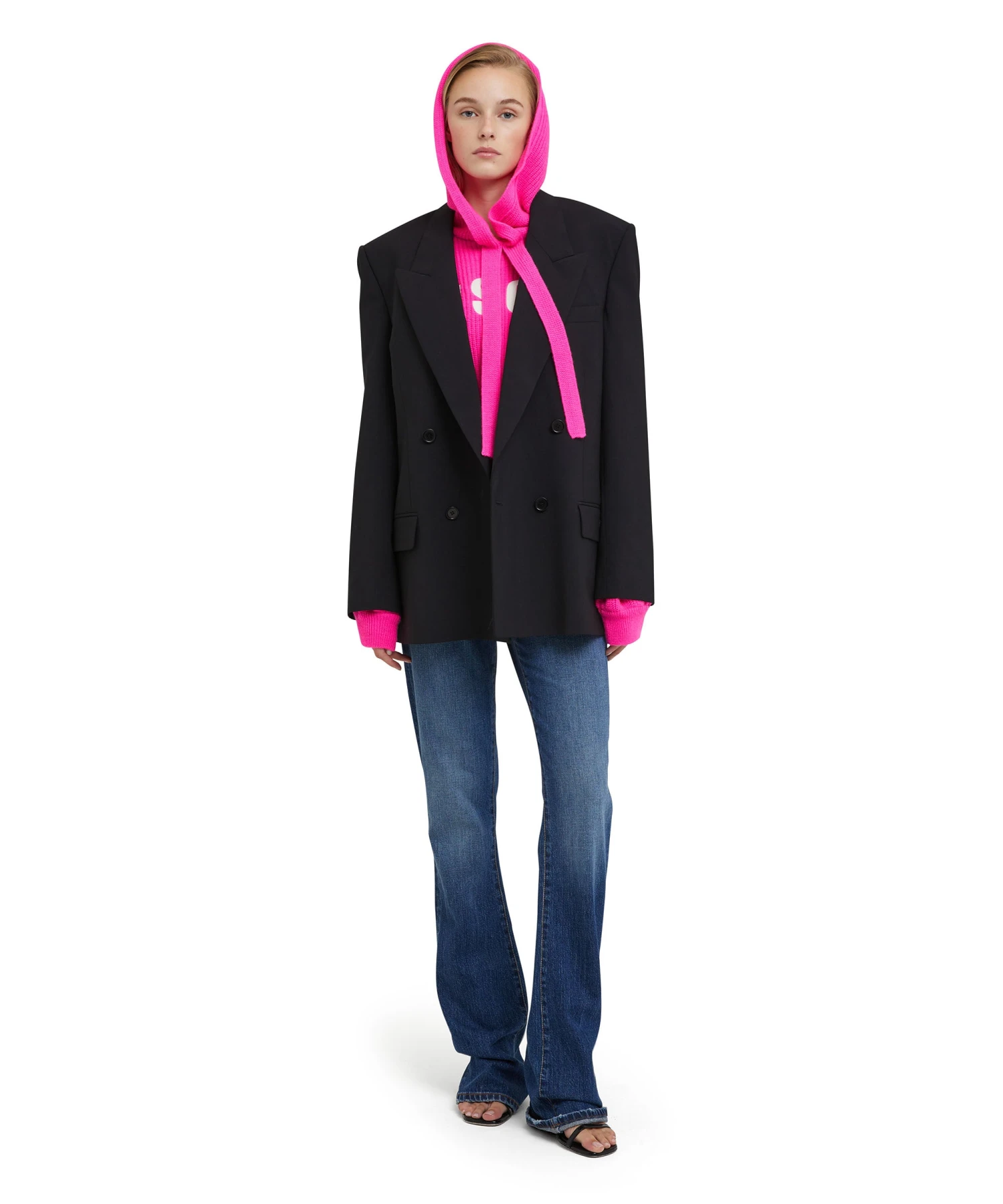 Blended Cashmere Hooded Shirt With English Ribbed Stitching And Embroidered Logo - Image 5