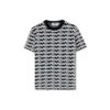 Viscose T-Shirt With New Jaquard Brushstroke Logo All Over