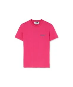 T-Shirt With Multicolor Embroidered Glitter Logo