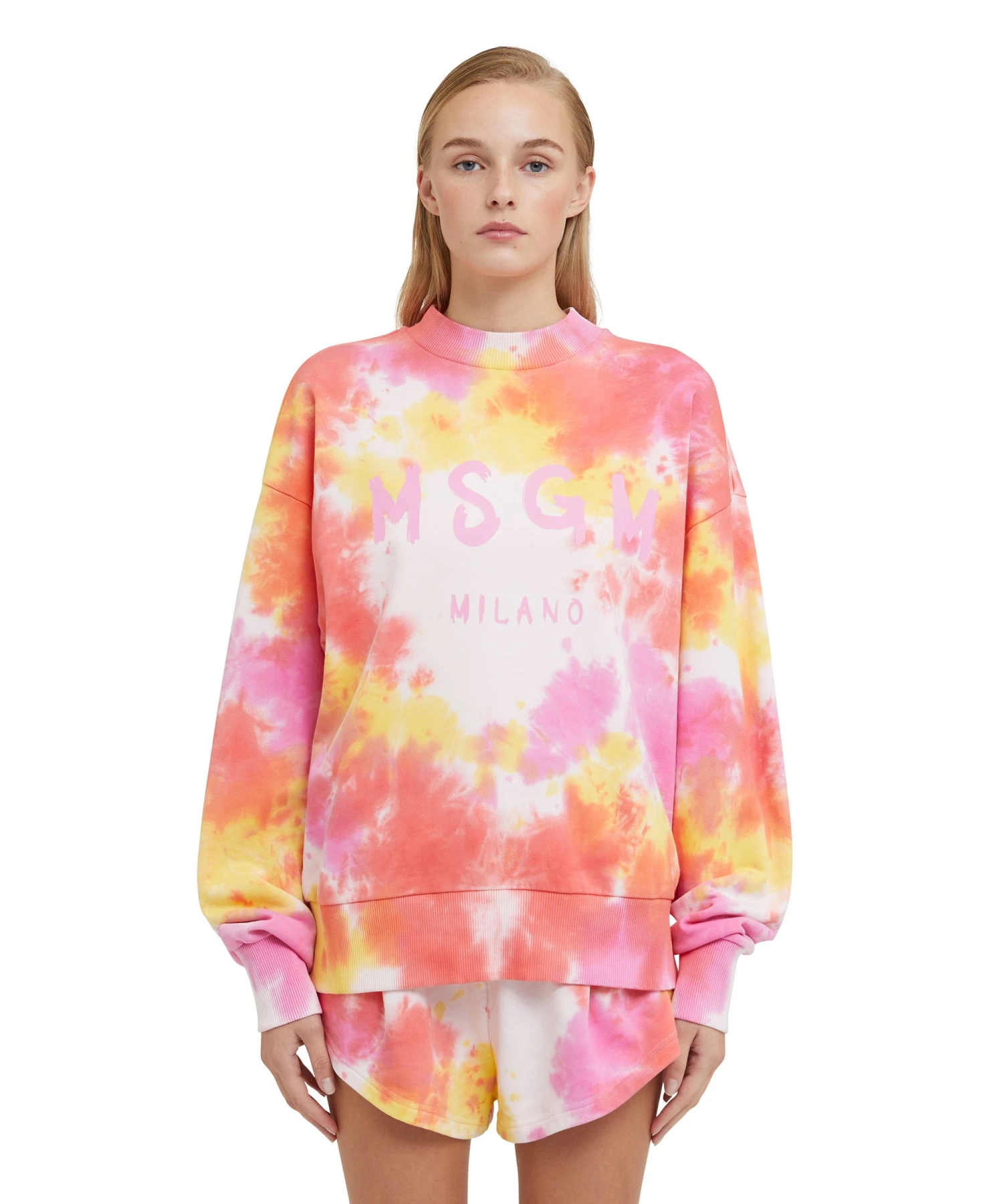 Tie-dye Crewneck Sweatshirt With Brushstroke Logo - Image 2