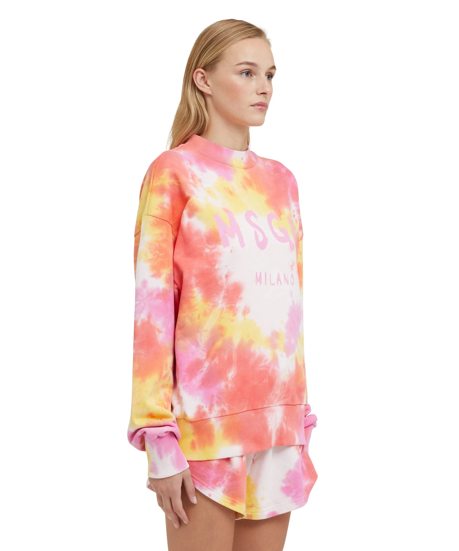 Tie-dye Crewneck Sweatshirt With Brushstroke Logo - Image 4