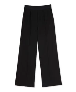 Fresh Wool Pleated Pants With Logoed Elastic Waistband