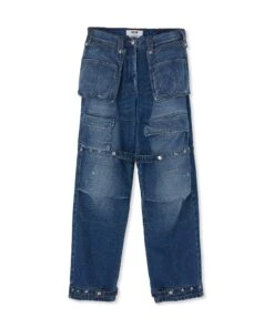 Blue Denim Cargo Pants