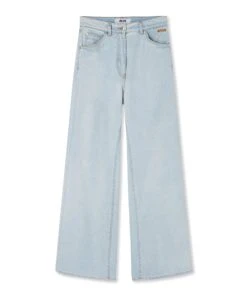 Light Denim Pants With 5 Pockets
