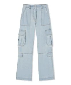 Light Denim Cargo Pants