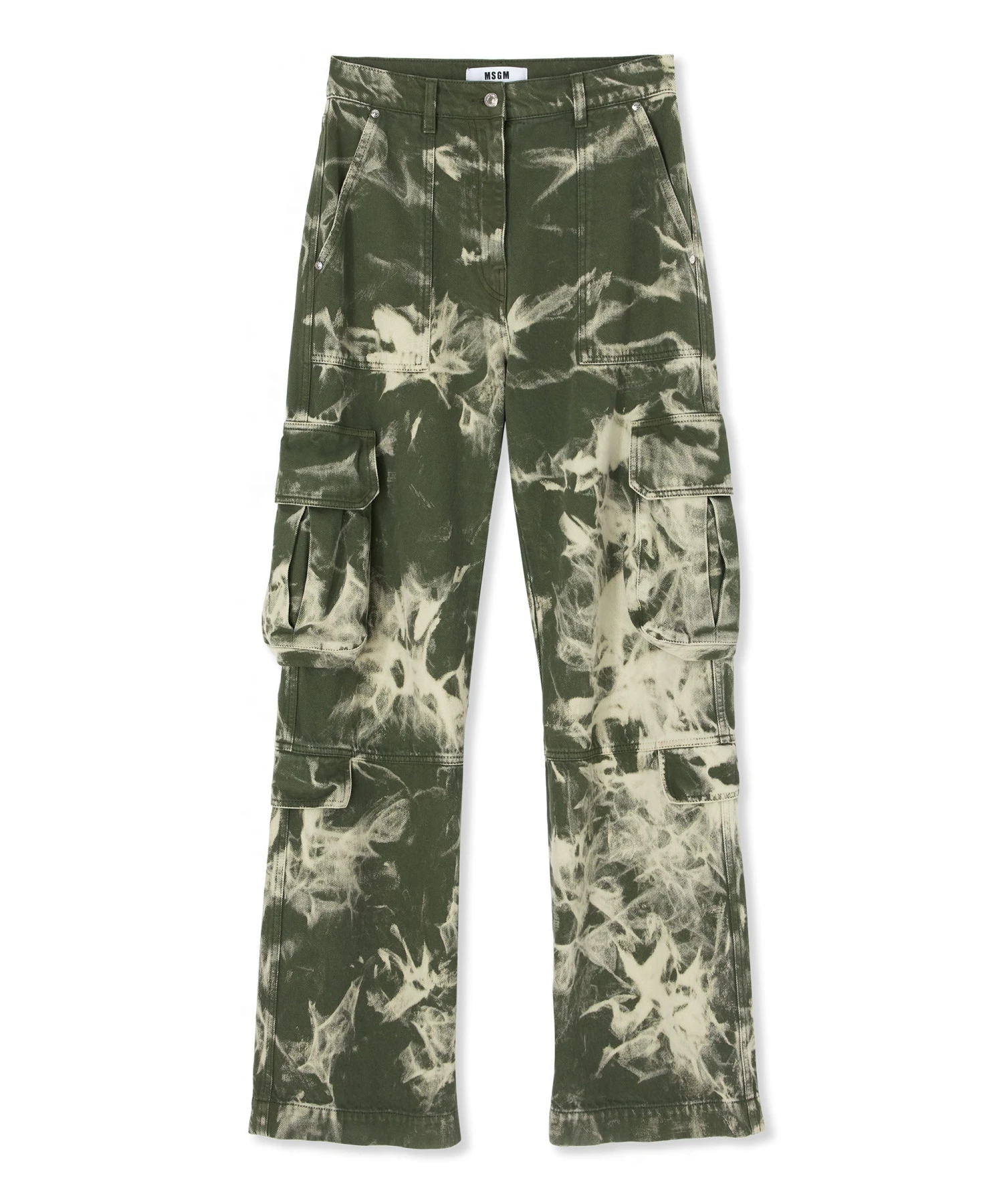 Cargo Pants With Marbleized Tie-dye Treatment